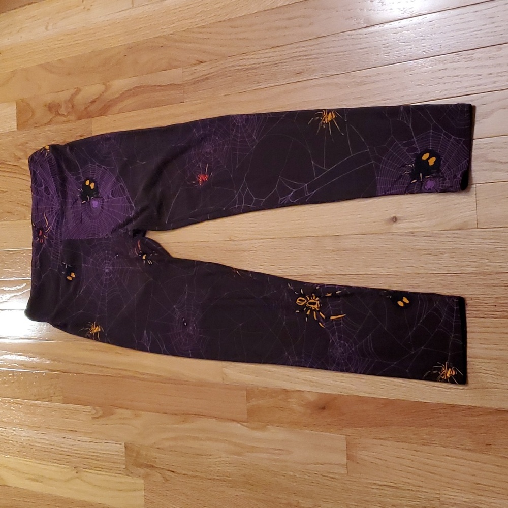 Lularoe Purple & Brown spider & spiderweb leggings